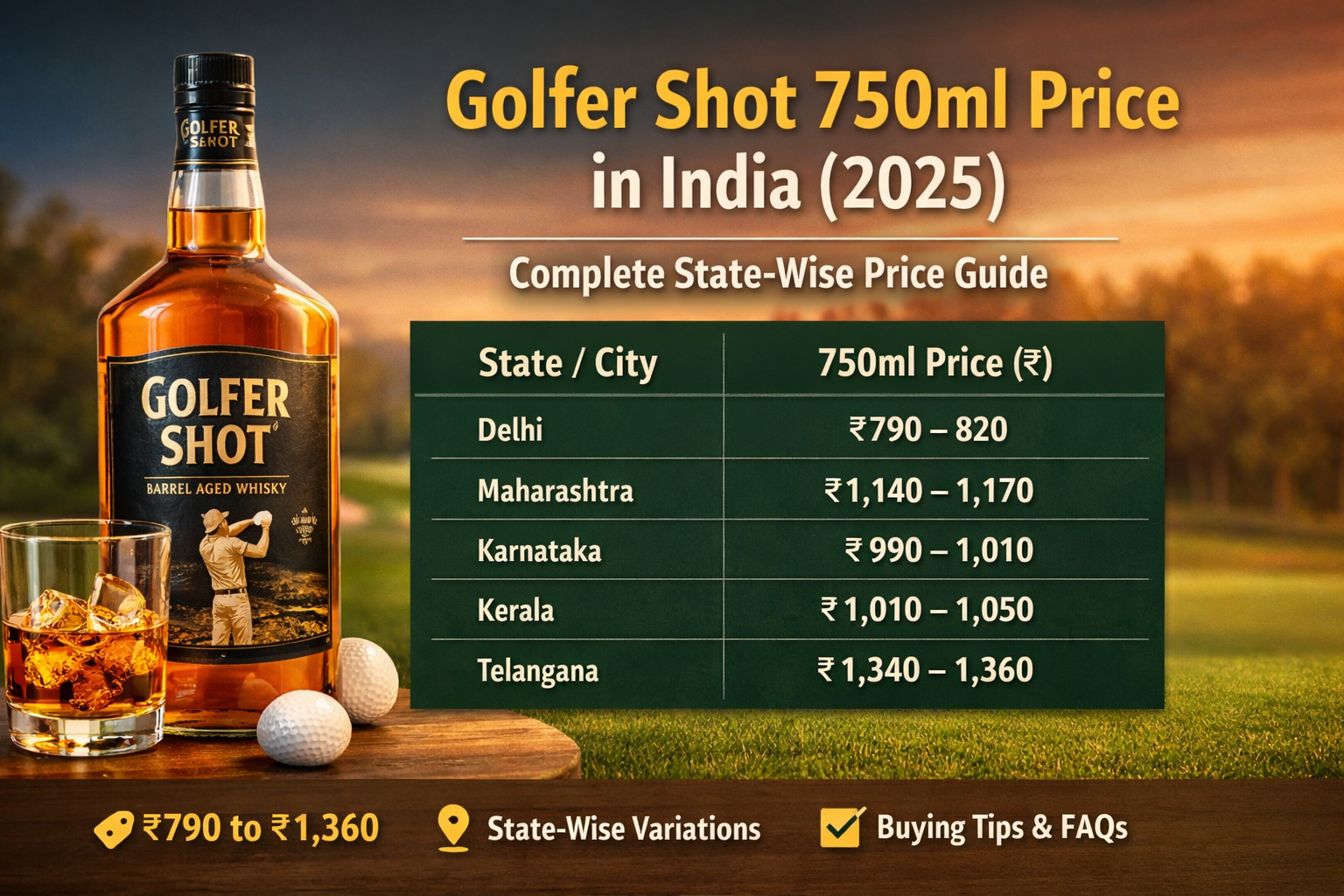 Golfer Shot 750ml Price